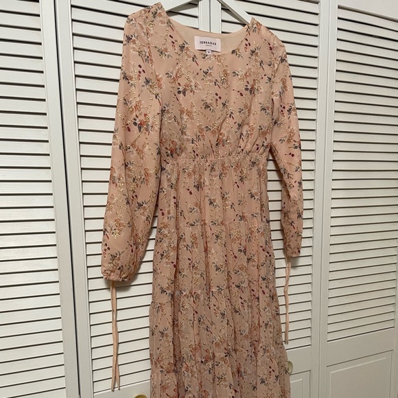 JessaKae Cottagecore Maxi Dress Small Pink Floral Whimsy Fairy Spring Modest - Picture 5 of 13